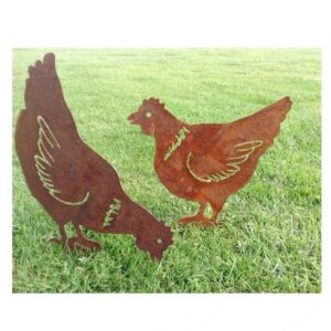 Rooster Metal Garden Stake set/2